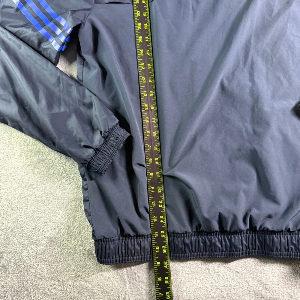 Adidas Messi Windbreaker Jacket Mens Small Navy Blue Full Zip Soccer Training
